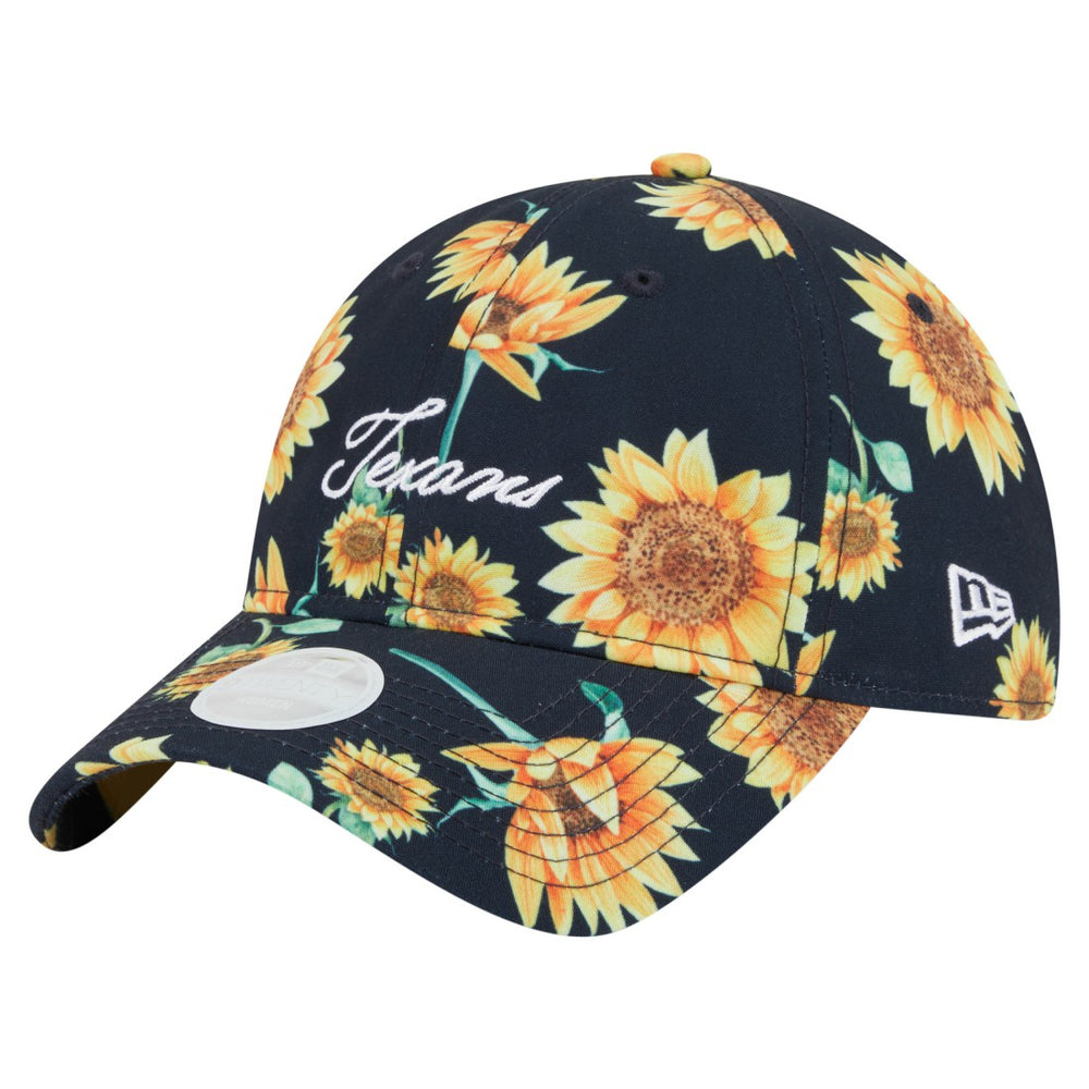 Houston Texans New Era Women's Adventure Sunflower 9TWENTY Adjustable Hat - Navy - NFL