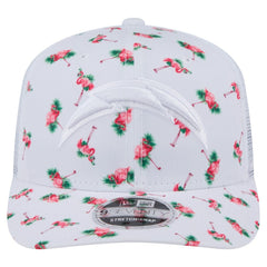 Los Angeles Chargers New Era Adventure Flamingo Pattern 9SEVENTY Stretch-Snap Hat - White - NFL