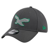 Philadelphia Eagles New Era Throwback Logo Main 39THIRTY Flex Hat - Graphite - NFL