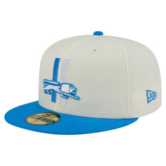 Detroit Lions New Era Main 59FIFTY Fitted Hat - Cream/Blue - NFL