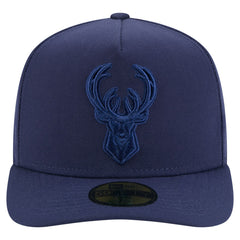 New Era Milwaukee Bucks Colorpack A-Frame Pinch Front 59FIFTY Fitted Hat Navy