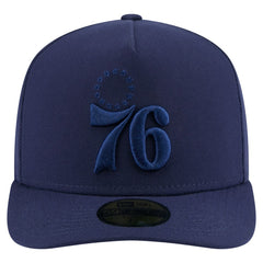 New Era Philadelphia 76ers Colorpack A-Frame Pinch Front 59FIFTY Fitted Hat Navy