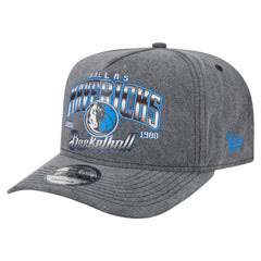 New Era Dallas Mavericks Throwback Washed Pre-Curved 9FIFTY Snapback Hat Charcoal