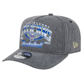New Era New Orleans Pelicans Throwback Washed Pre-Curved 9FIFTY Snapback Hat Charcoal