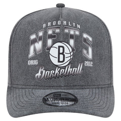 New Era Brooklyn Nets Throwback Washed Pre-Curved 9FIFTY Snapback Hat Charcoal