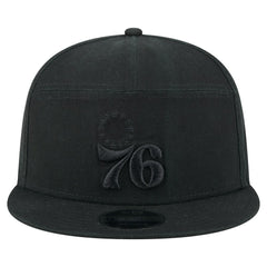 New Era Philadelphia 76ers Adventure Canvas Split Panel 9FIFTY Snapback Hat Black