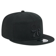 New Era Philadelphia 76ers Adventure Canvas Split Panel 9FIFTY Snapback Hat Black