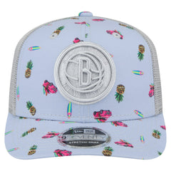 New Era Brooklyn Nets Adventure Aloha Pattern 9SEVENTY Stretch-Snap Hat Light Blue/Gray