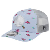 New Era Golden State Warriors Adventure Aloha Pattern 9SEVENTY Stretch-Snap Hat Light Blue/Gray