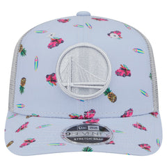 New Era Golden State Warriors Adventure Aloha Pattern 9SEVENTY Stretch-Snap Hat Light Blue/Gray