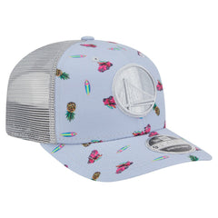 New Era Golden State Warriors Adventure Aloha Pattern 9SEVENTY Stretch-Snap Hat Light Blue/Gray