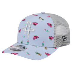 New Era Houston Rockets Adventure Aloha Pattern 9SEVENTY Stretch-Snap Hat Light Blue/Gray