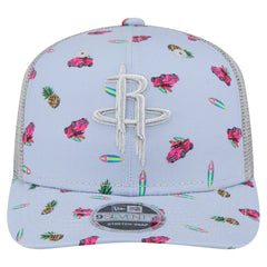 New Era Houston Rockets Adventure Aloha Pattern 9SEVENTY Stretch-Snap Hat Light Blue/Gray