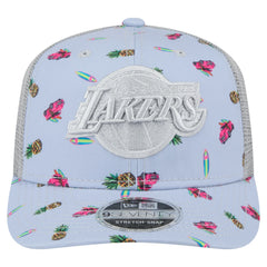 New Era Los Angeles Lakers Adventure Aloha Pattern 9SEVENTY Stretch-Snap Hat Light Blue/Gray