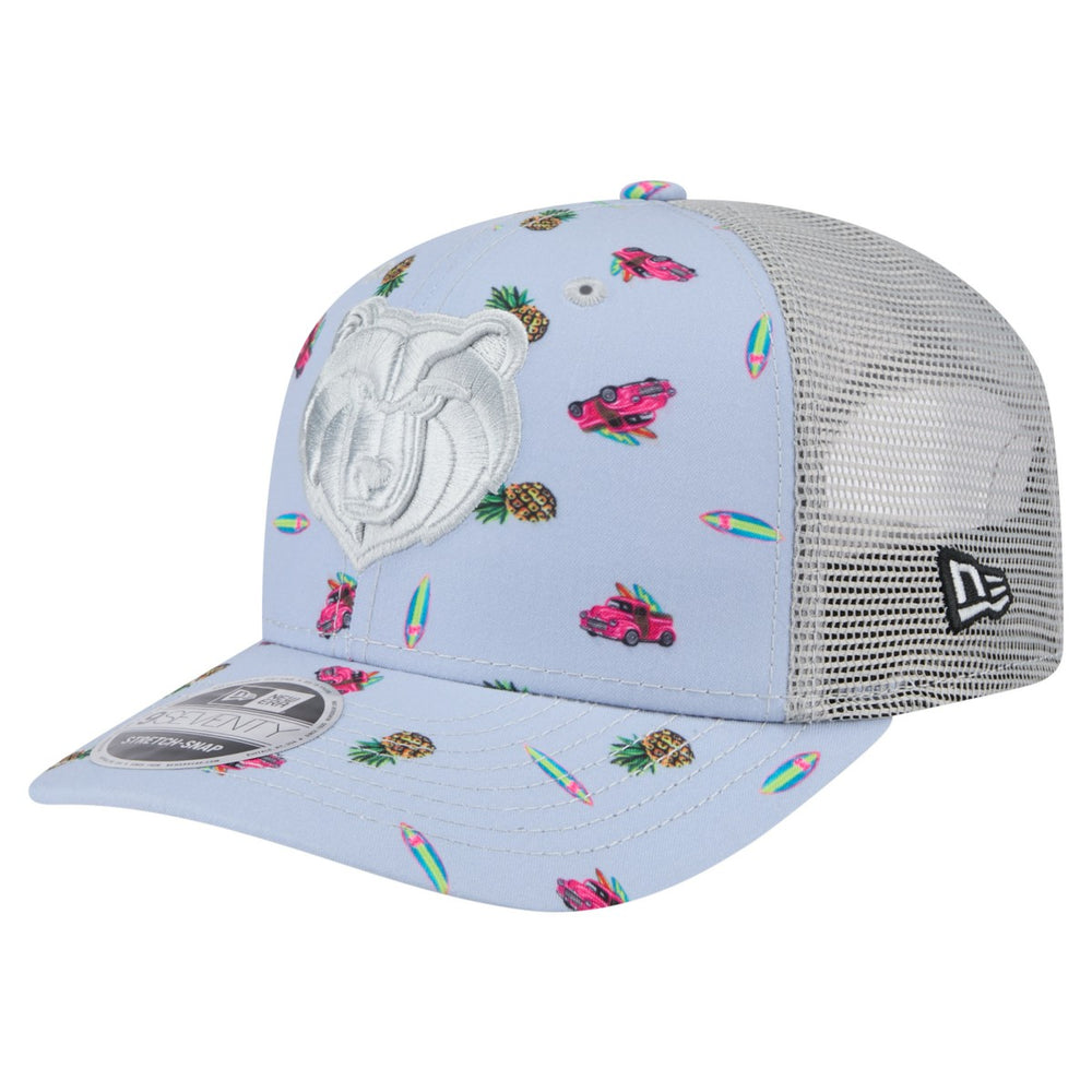 New Era Memphis Grizzlies Adventure Aloha Pattern 9SEVENTY Stretch-Snap Hat Light Blue/Gray