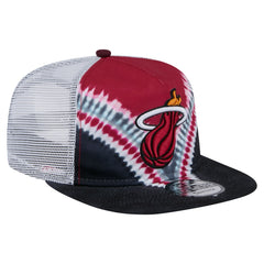 New Era Miami Heat Throwback Dye Golfer Snapback Hat Black/Red