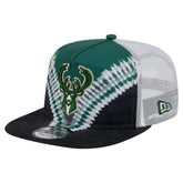 New Era Milwaukee Bucks Throwback Dye Golfer Snapback Hat Black/Hunter Green
