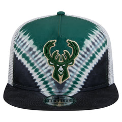 New Era Milwaukee Bucks Throwback Dye Golfer Snapback Hat Black/Hunter Green
