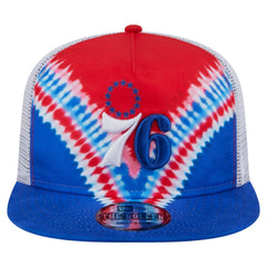 New Era Philadelphia 76ers Throwback Dye Golfer Snapback Hat Royal/Red