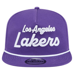 New Era Los Angeles Lakers Team Text Golfer Snapback Hat Purple