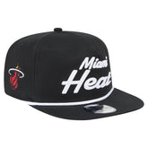 New Era Miami Heat Team Text Golfer Snapback Hat Black