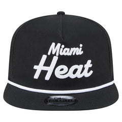 New Era Miami Heat Team Text Golfer Snapback Hat Black