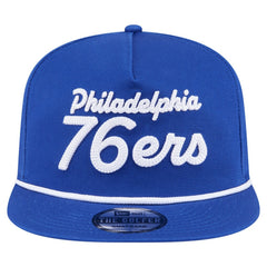 New Era Philadelphia 76ers Team Text Golfer Snapback Hat Royal