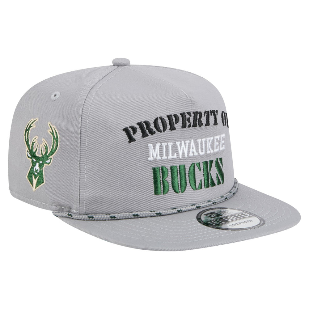 New Era Milwaukee Bucks Throwback Property Of Golfer Snapback Hat Gray