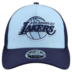 New Era Los Angeles Lakers Youth Colorpack 9FORTY A-Frame Trucker Adjustable Hat Light Blue
