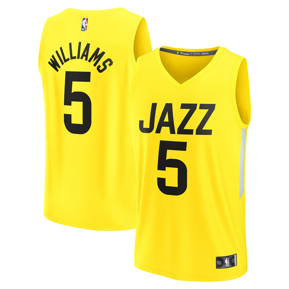 Fanatics Cody Williams Utah Jazz 2024 NBA Draft Fast Break Player Jersey Icon Edition Yellow