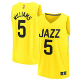 Fanatics Cody Williams Utah Jazz Youth 2024 NBA Draft Fast Break Player Jersey Icon Edition Yellow