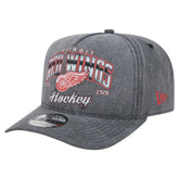 Detroit Red Wings New Era Throwback Washed A-Frame Pre-Curved 9FIFTY Snapback Hat - Charcoal | New Era near me