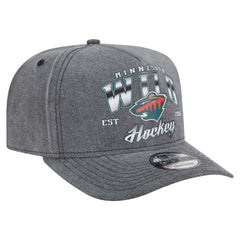 Minnesota Wild New Era Throwback Washed A-Frame Pre-Curved 9FIFTY Snapback Hat - Charcoal | New Era sale