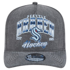 Seattle Kraken New Era Throwback Washed A-Frame Pre-Curved 9FIFTY Snapback Hat - Charcoal | New Era Clearance