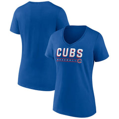 Chicago Cubs Women's Primary Play V-Neck T-Shirt Discount