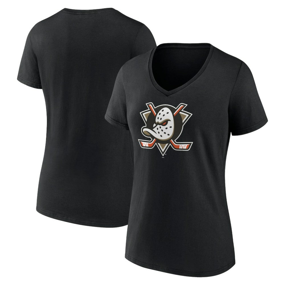Anaheim Ducks Women's Primary Logo V-Neck T-Shirt – Black | NHL sale