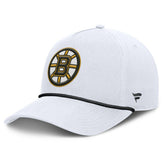 Boston Bruins Fanatics Rope A-Frame Adjustable Hat - White | Fanatics Clearance