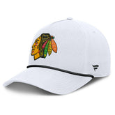 Chicago Blackhawks Fanatics Rope A-Frame Adjustable Hat - White | Fanatics online