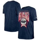 New Era New Orleans Pelicans Throwback Vintage Boxy Mineral Wash T-Shirt Navy