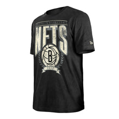 New Era Brooklyn Nets Throwback Vintage Boxy Mineral Wash T-Shirt Black