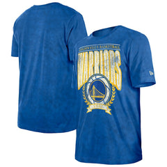 New Era Golden State Warriors Throwback Vintage Boxy Mineral Wash T-Shirt Royal