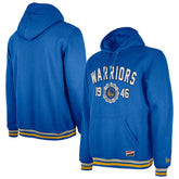 New Era Golden State Warriors Throwback Vintage Pullover Hoodie Royal