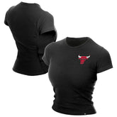 New Era Chicago Bulls Women's Leisure Collection Baby Doll Cropped T-Shirt Black
