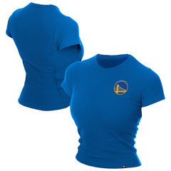 New Era Golden State Warriors Women's Leisure Collection Baby Doll Cropped T-Shirt Blue
