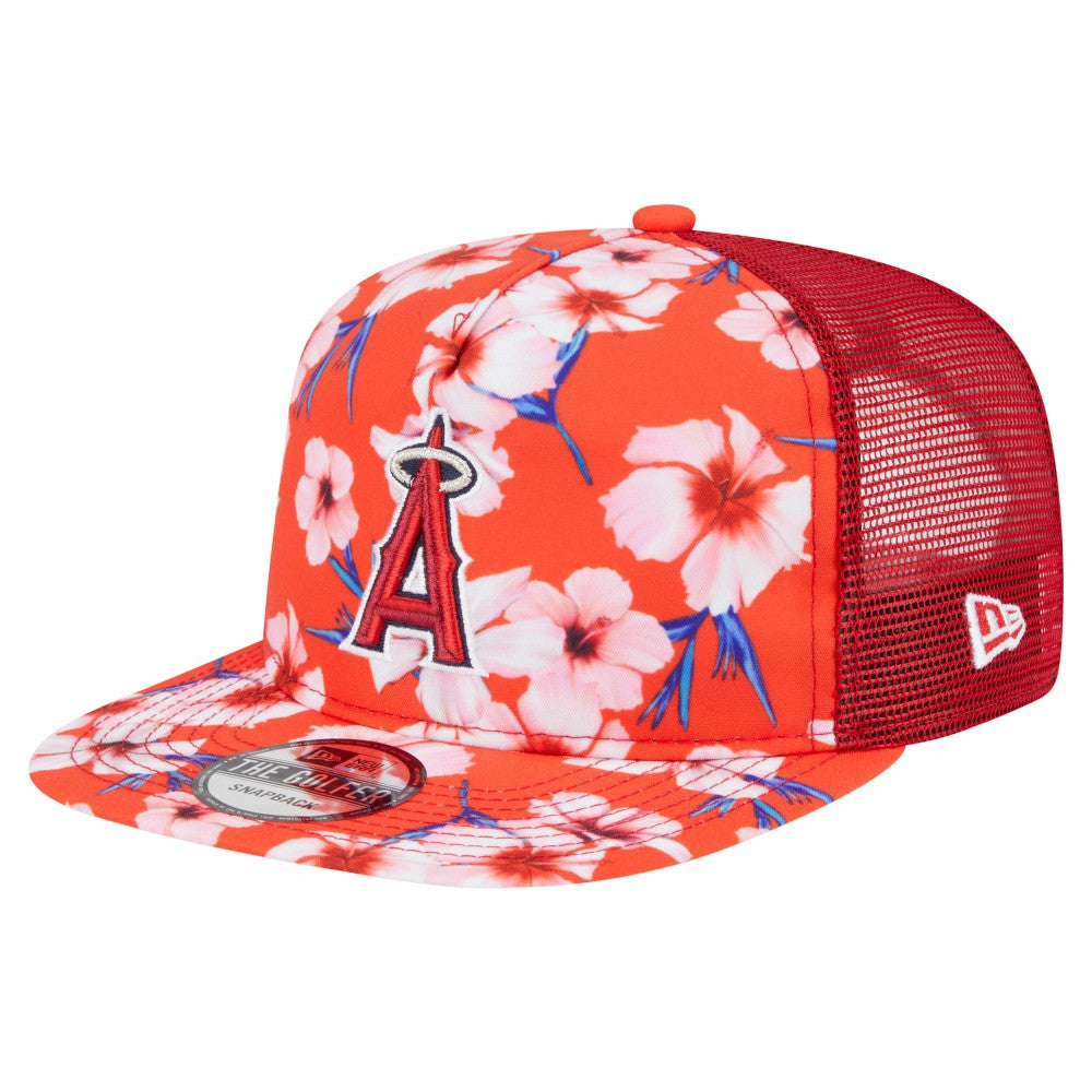 Los Angeles Angels New Era Adventure Pattern Golfer Trucker Snapback Hat Discount