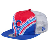 Chicago Cubs New Era Tie-Dye Golfer Trucker Adjustable Hat Outlet