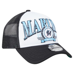 Miami Marlins New Era Distressed 9FORTY A-Frame Adjustable Trucker Hat for sale