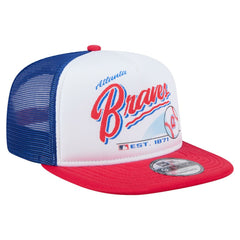 Atlanta Braves New Era Retro Script Trucker 9FIFTY Snapback Hat Discount