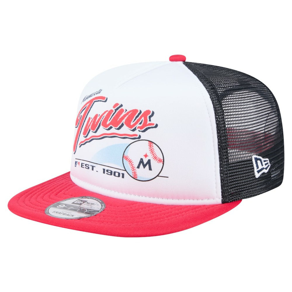 Minnesota Twins New Era Retro Script Trucker 9FIFTY Snapback Hat Near Me