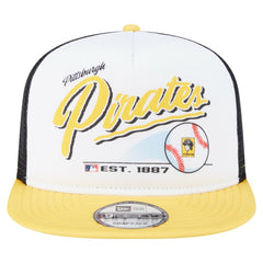 Pittsburgh Pirates New Era Retro Script Trucker 9FIFTY Snapback Hat Outlet